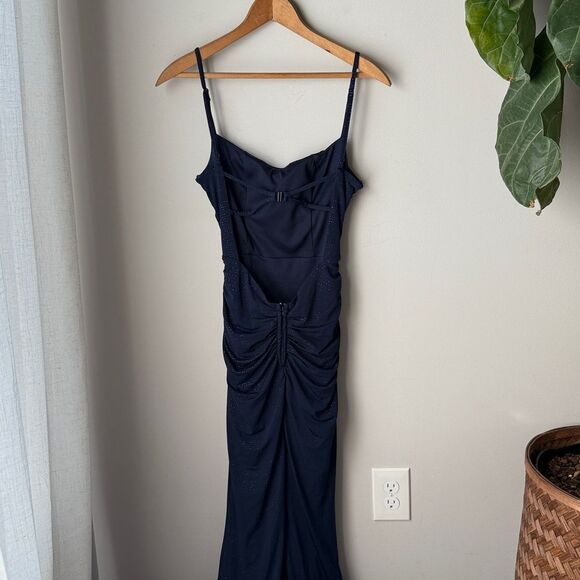 Windsor Navy Blue Tatum Formal Glitter Mermaid Dress - Picture 7 of 9